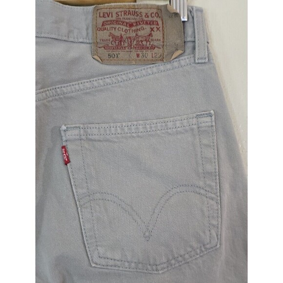 Levi's 501 Button Fly Jeans Men Size 30 X 29 Stone Gray WPL 423 Vintage Y2K - Picture 6 of 11